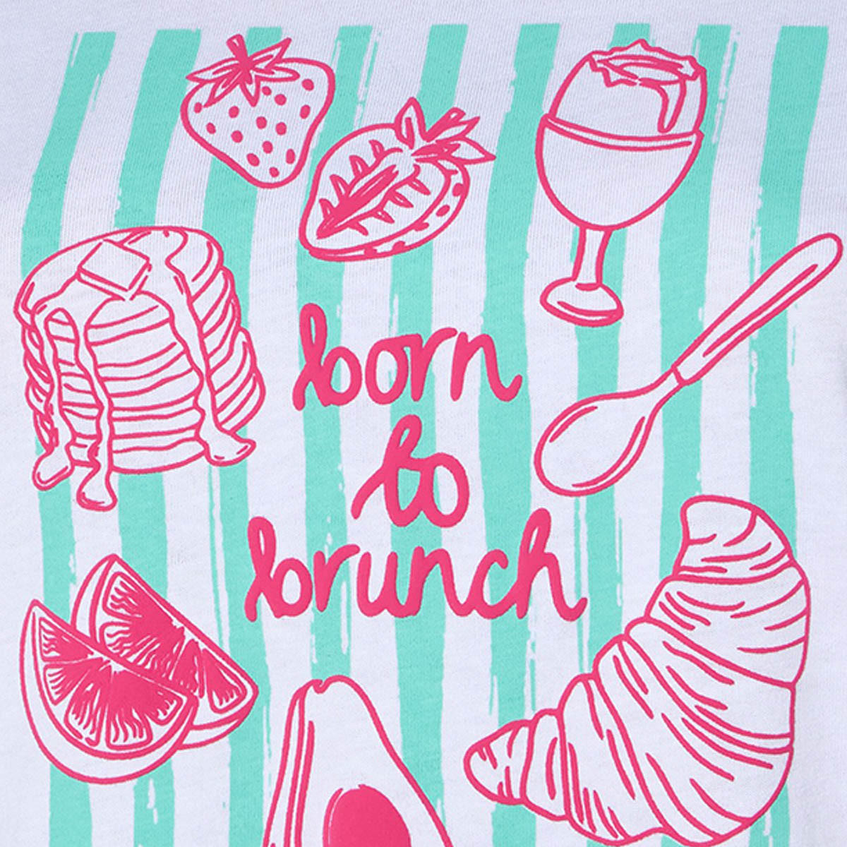 Cotton T-shirt with Brunch Print-women-clothing-tshirts-image-2