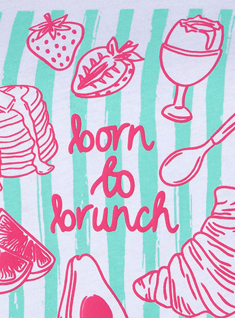 Cotton T-shirt with Brunch Print-women-clothing-tshirts-image-2