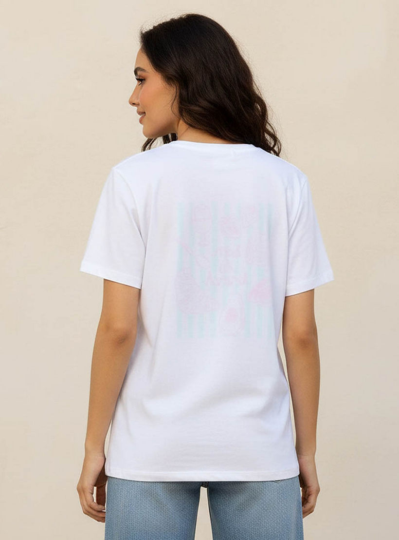 Cotton T-shirt with Brunch Print-women-clothing-tshirts-image-4
