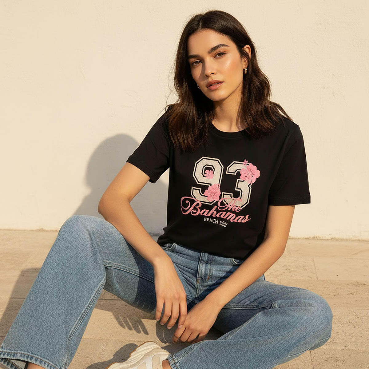Cotton T-shirt with Varsity Print-women-clothing-tshirts-image-5