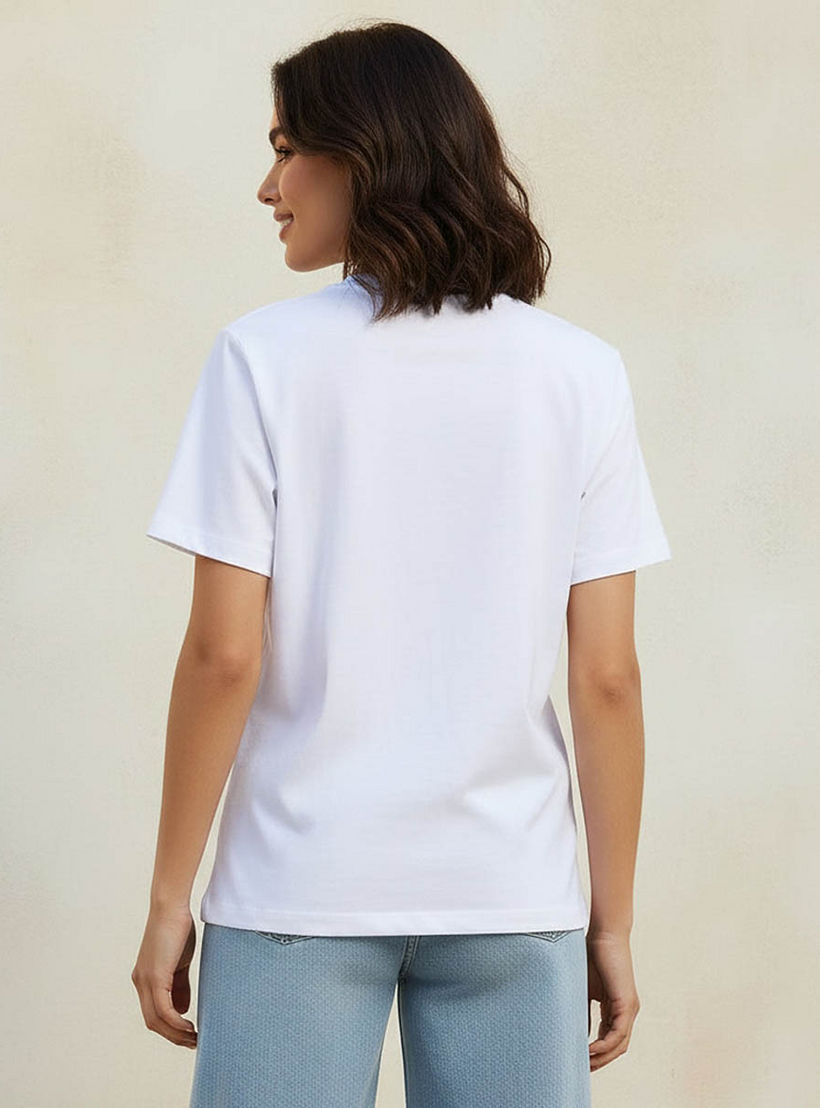 Cotton T-shirt with Lobster Print-women-clothing-tshirts-image-4
