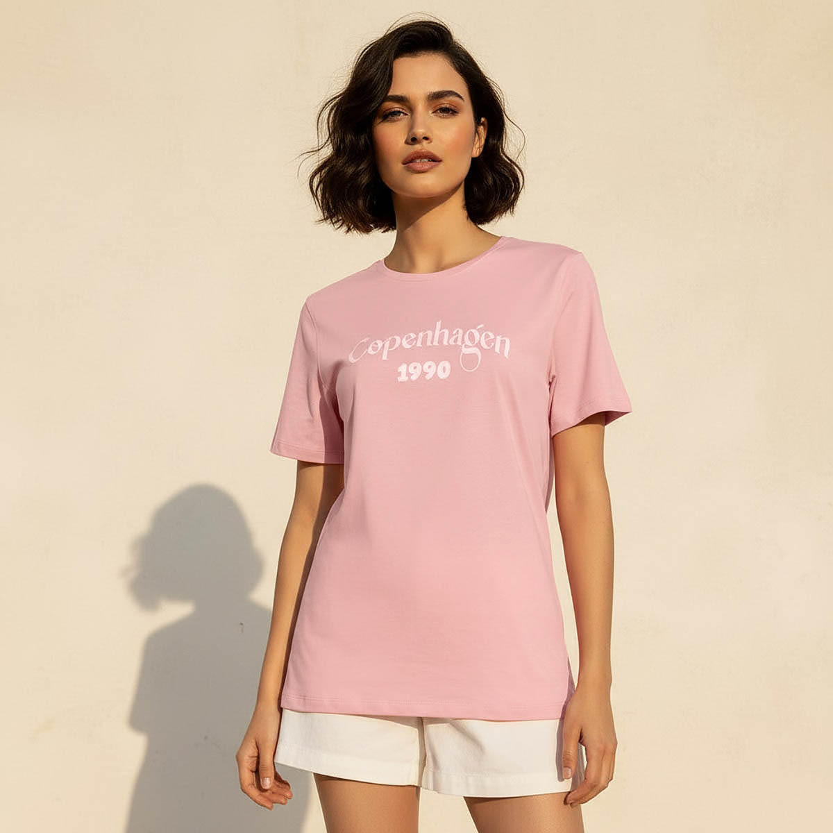 Cotton T-shirt with Varsity Print-women-clothing-tshirts-image-1