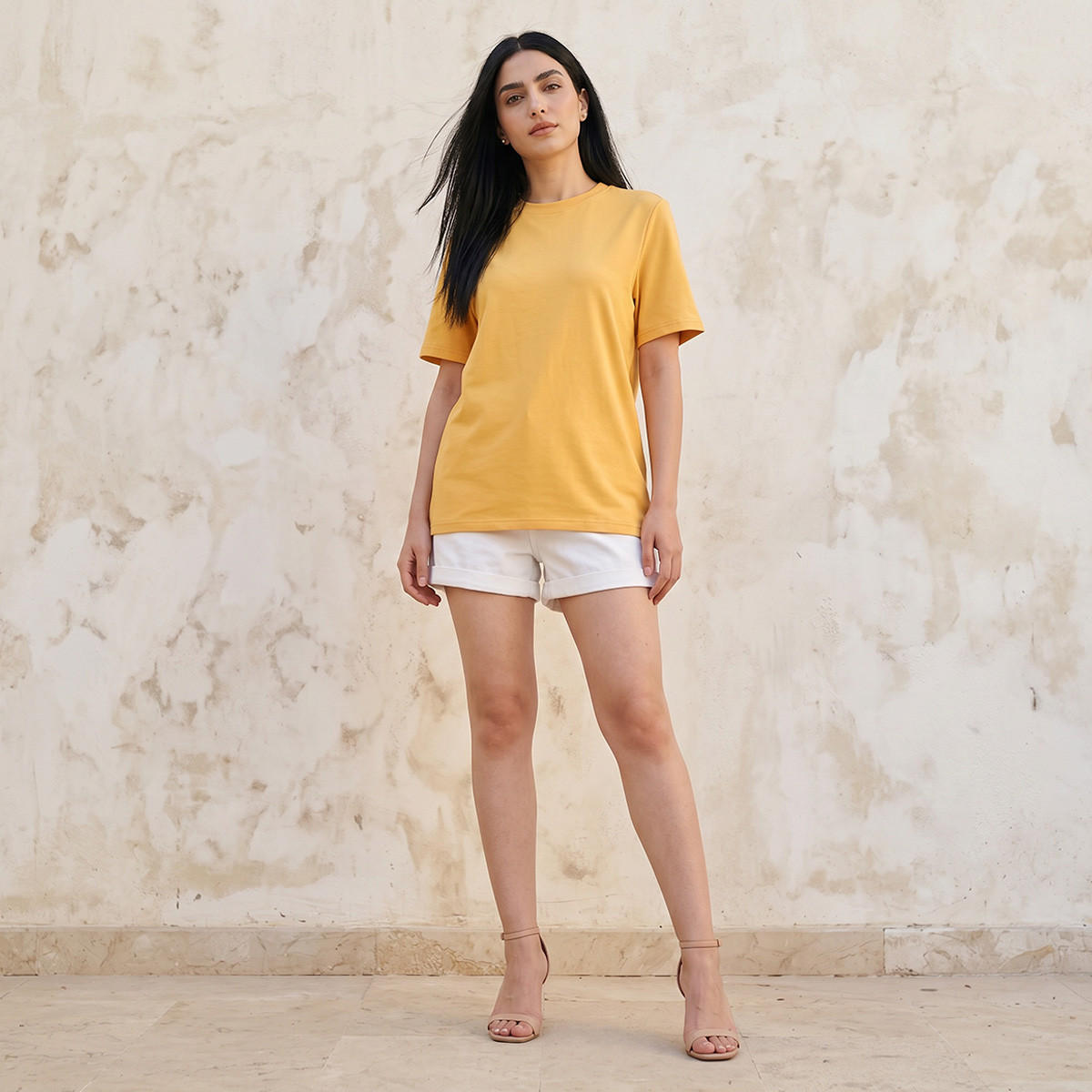 تيشيرت بقصة مريحة وياقة ضيقة-women-clothing-tshirts-image-3