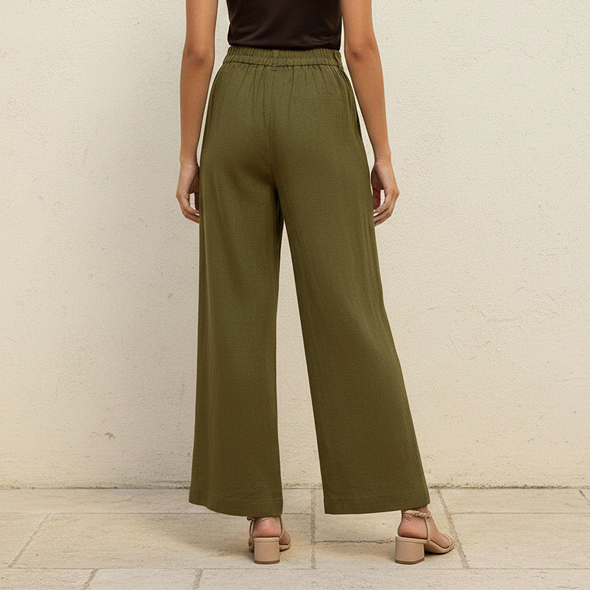 Flexi Waist Linen Blend Wide Leg Trousers-women-clothing-bottoms-trousers-image-4