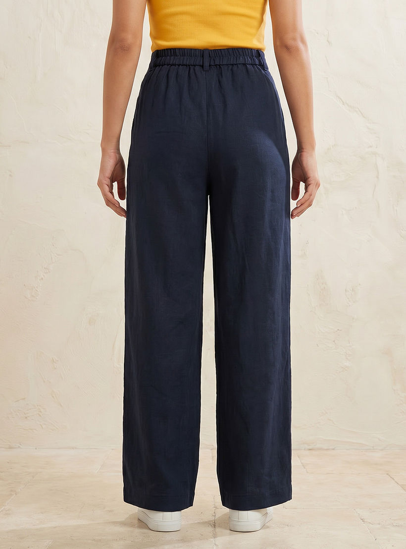 Flexi Waist Linen Blend Wide Leg Trousers-women-clothing-bottoms-trousers-image-4