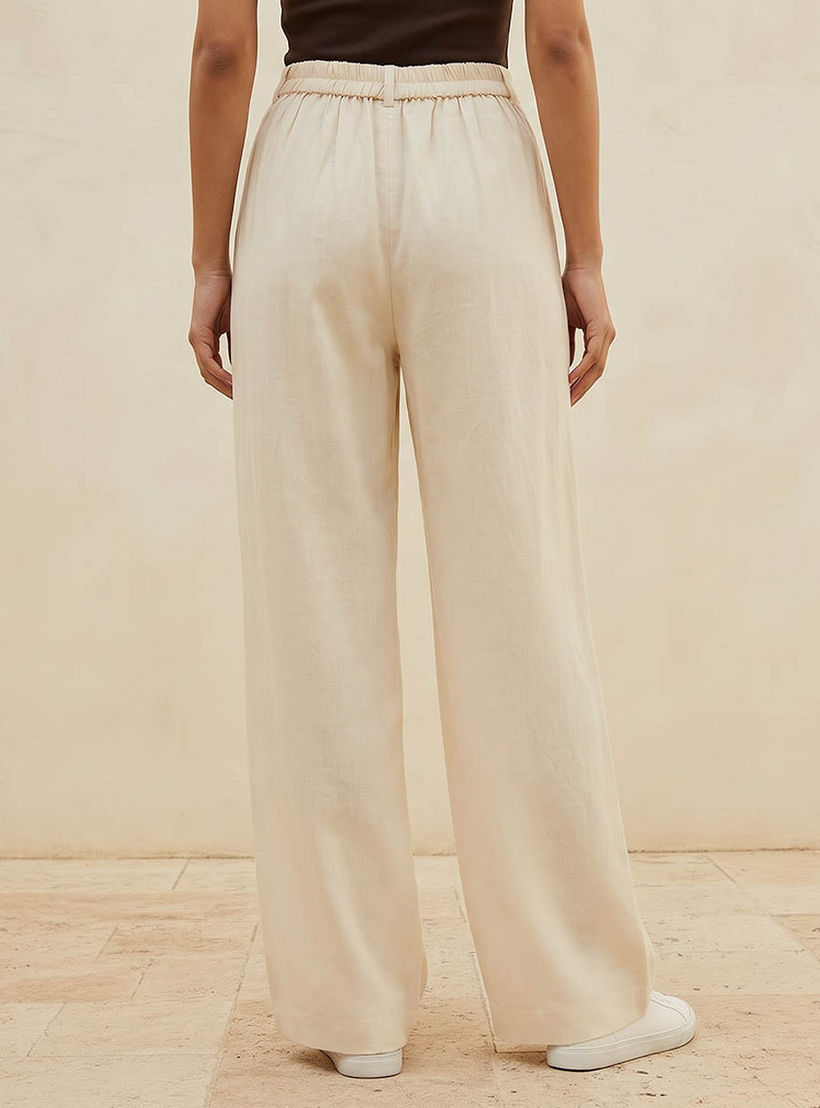 Flexi Waist Linen Blend Wide Leg Trousers-women-clothing-bottoms-trousers-image-4