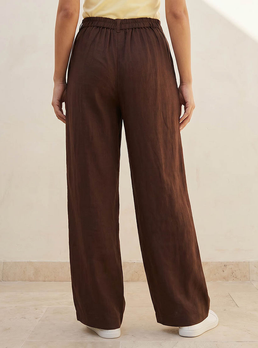 Flexi Waist Linen Blend Wide Leg Trousers-women-clothing-bottoms-trousers-image-4