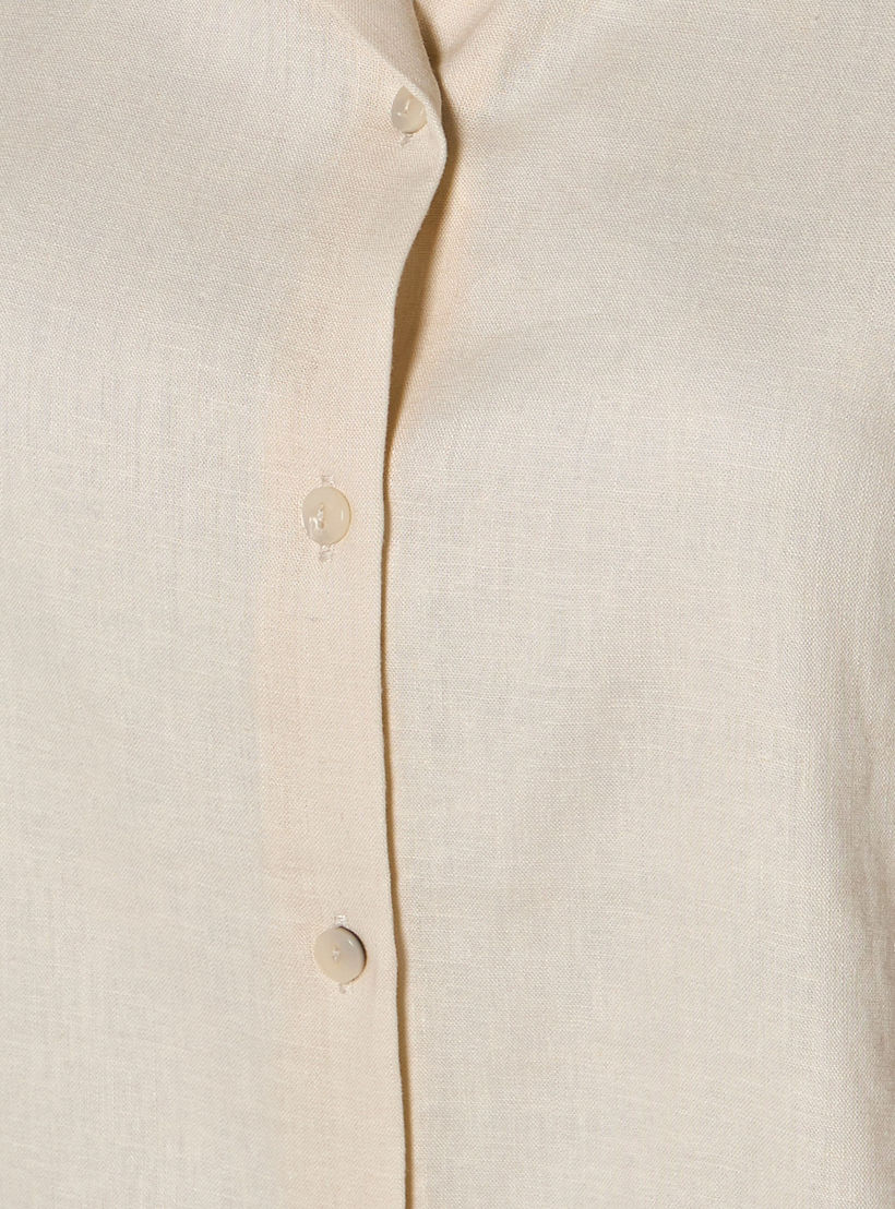 قميص من مزيج الكتان بقصّة عادية وأكمام ممتدة-women-clothing-shirtsandblouses-shirts-image-2