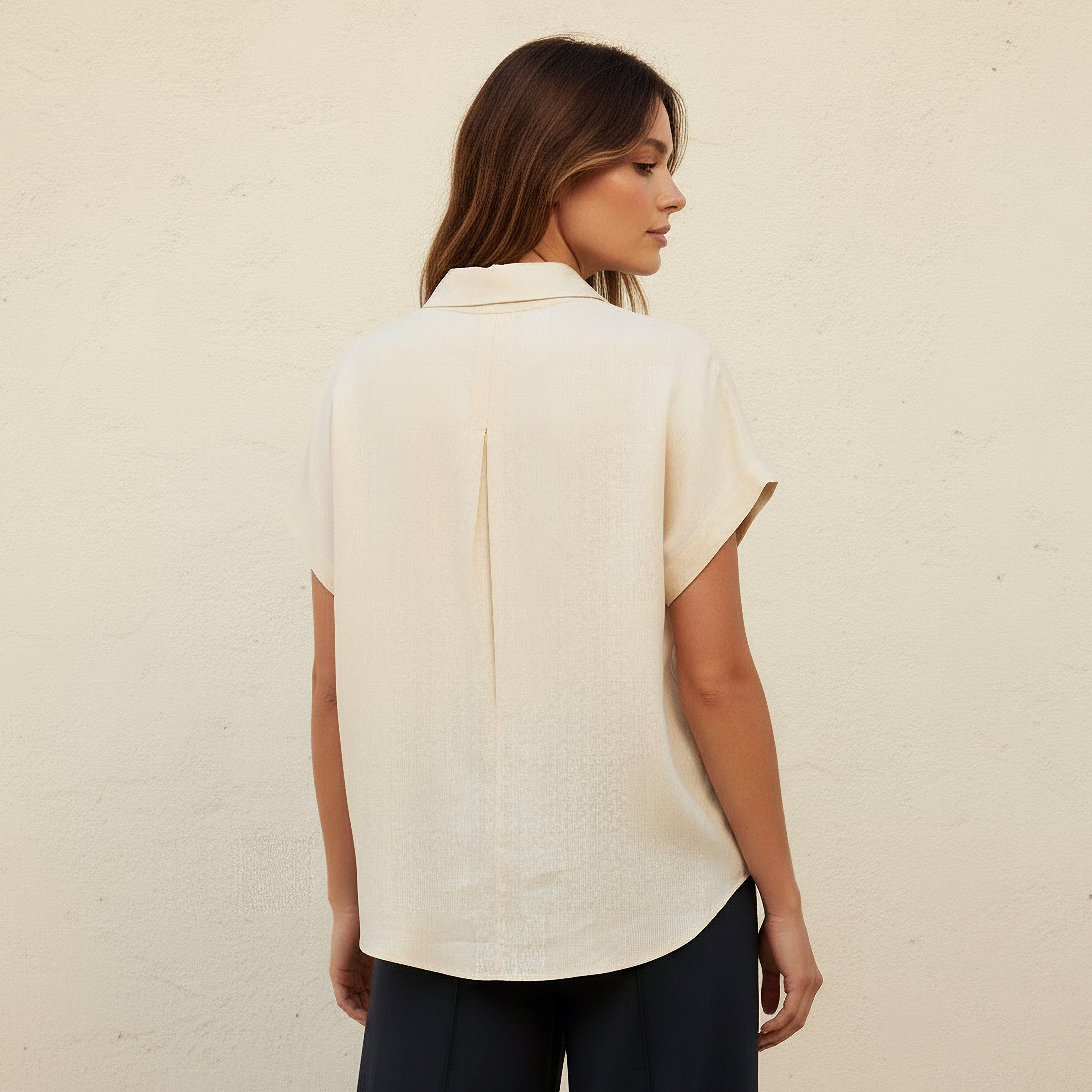 قميص من مزيج الكتان بقصّة عادية وأكمام ممتدة-women-clothing-shirtsandblouses-shirts-image-4