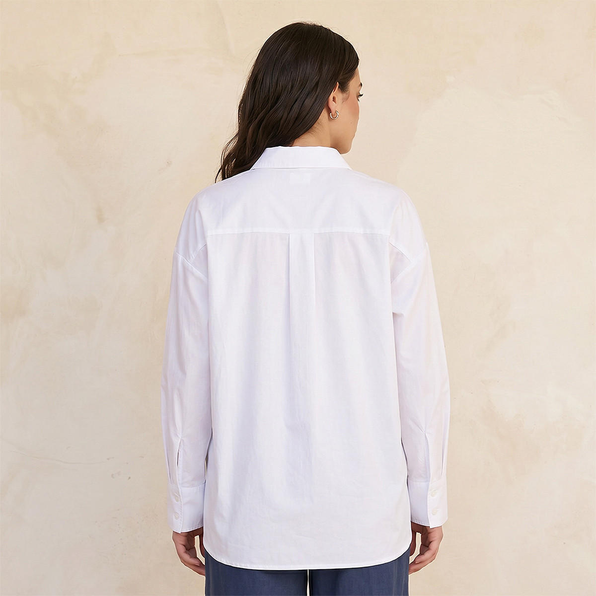 Splash Basic Oxford Shirt Drop Shoulder-women-clothing-shirtsandblouses-shirts-image-4