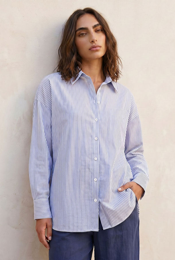 قميص أكسفورد مقلم من أساسيات سبلاش-women-clothing-shirtsandblouses-shirts-image-1