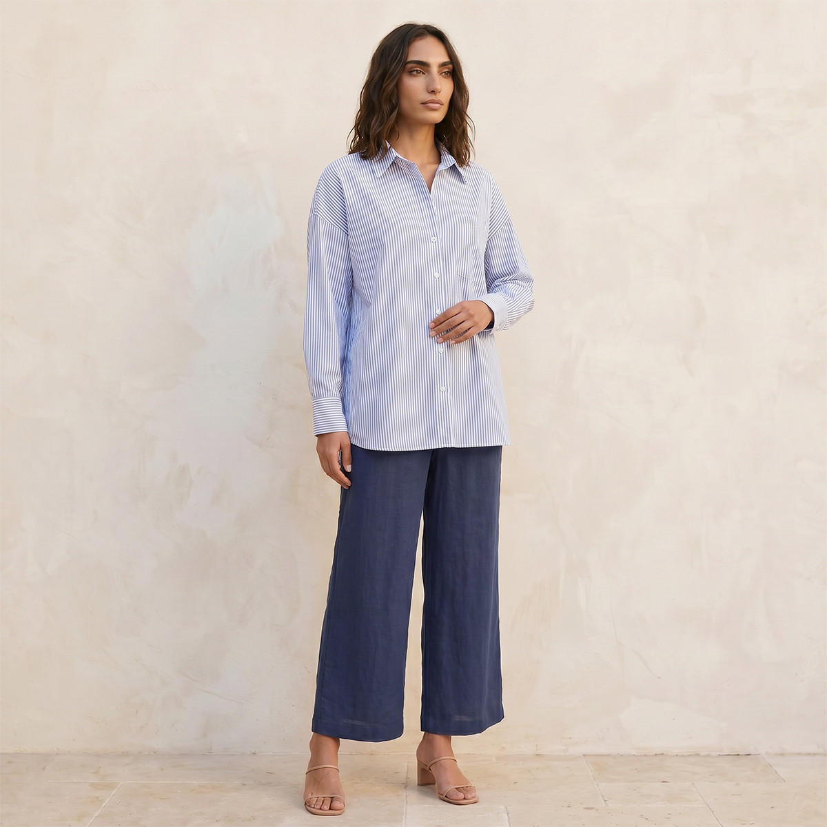 قميص أكسفورد مقلم من أساسيات سبلاش-women-clothing-shirtsandblouses-shirts-image-3