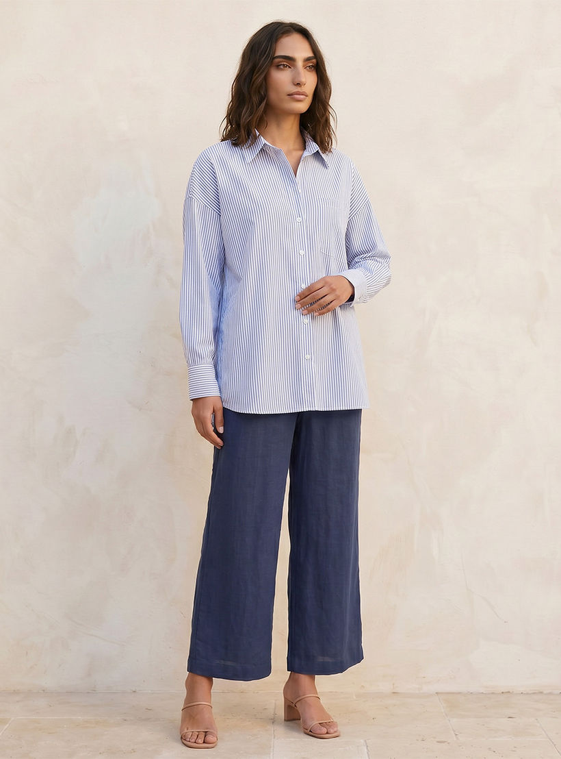 قميص أكسفورد مقلم من أساسيات سبلاش-women-clothing-shirtsandblouses-shirts-image-3