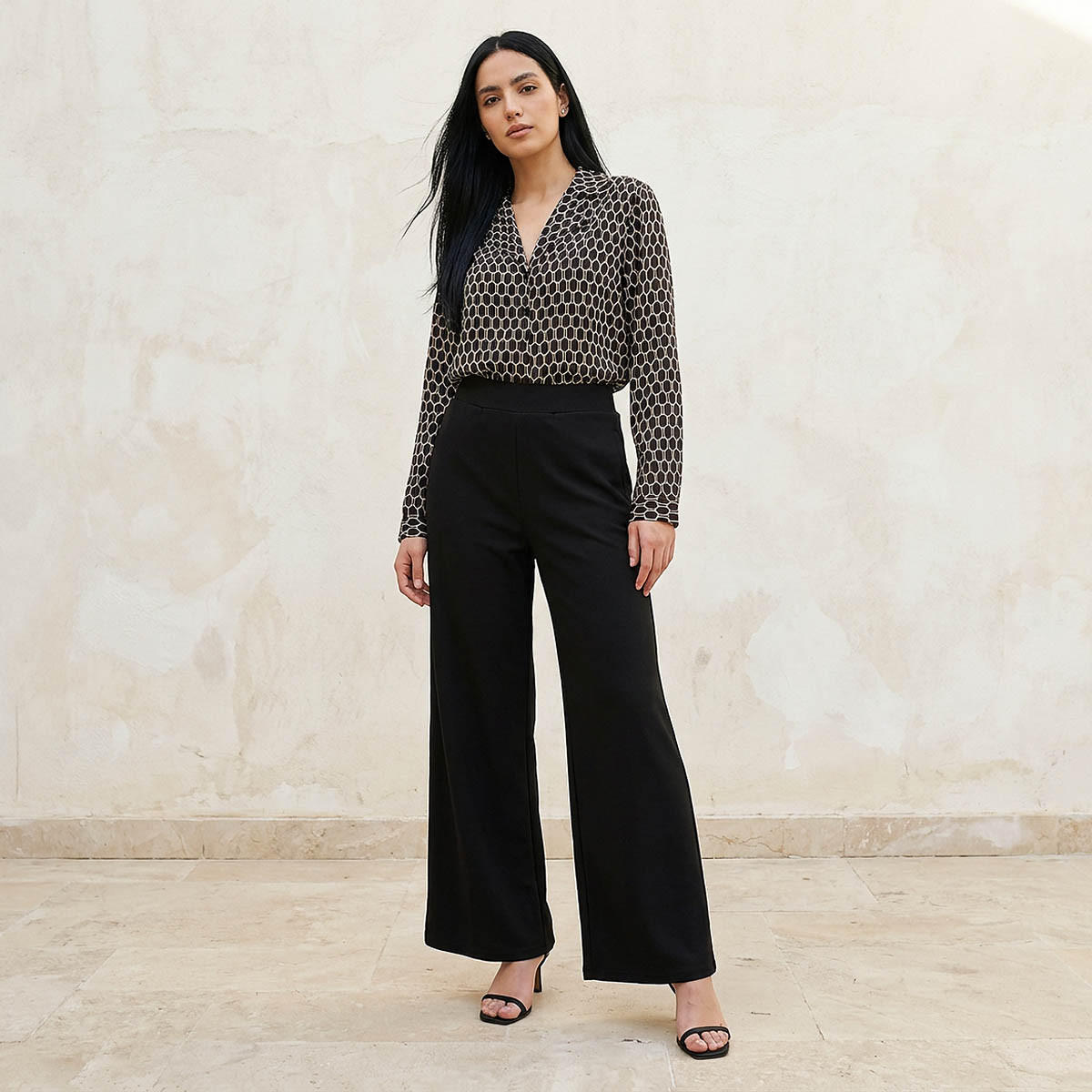 بنطلون بونتي واسع الساقين-women-clothing-bottoms-trousers-image-3