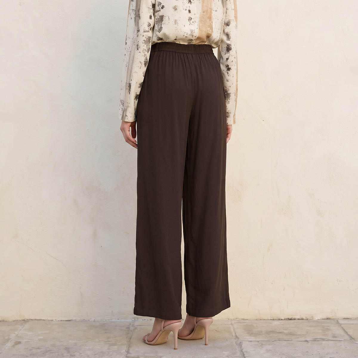 بنطلون بالازو واسع الساق بخصر مرن من سبلاش بيسك-women-clothing-trousers-image-4