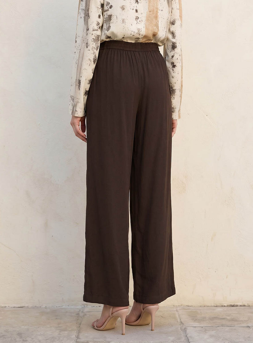 بنطلون بالازو واسع الساق بخصر مرن من سبلاش بيسك-women-clothing-trousers-image-4