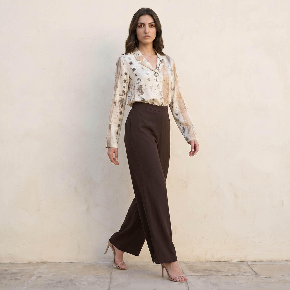 بنطلون بالازو واسع الساق بخصر مرن من سبلاش بيسك-women-clothing-trousers-image-5