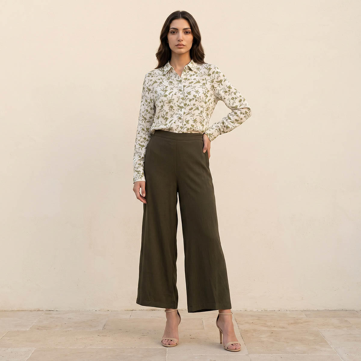 بنطلون بالازو واسع الساق بخصر مرن من سبلاش بيسك-women-clothing-bottoms-trousers-image-5