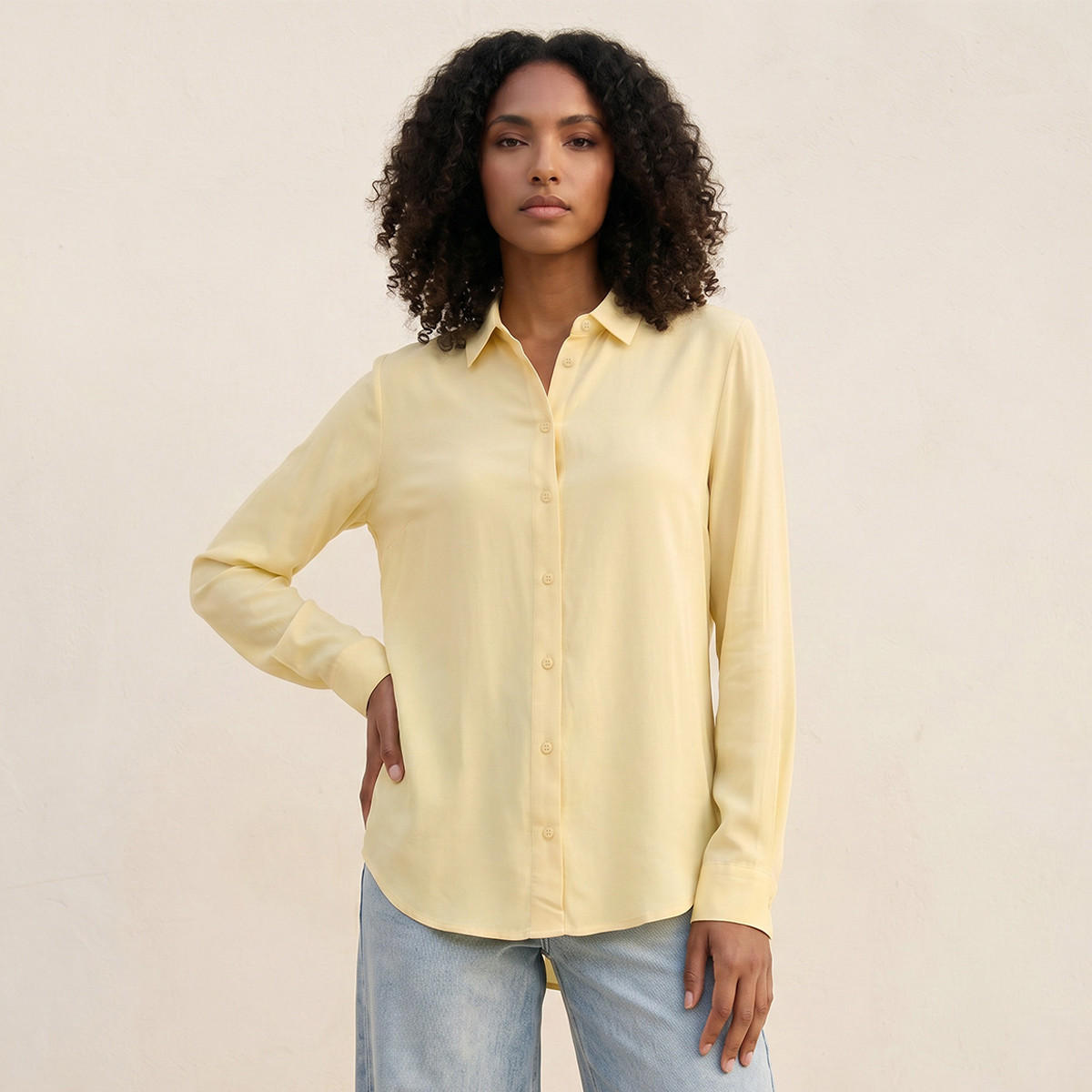 قميص فيسكوز بحواف غير متساوية من سبلاش-women-clothing-shirtsandblouses-shirts-image-1