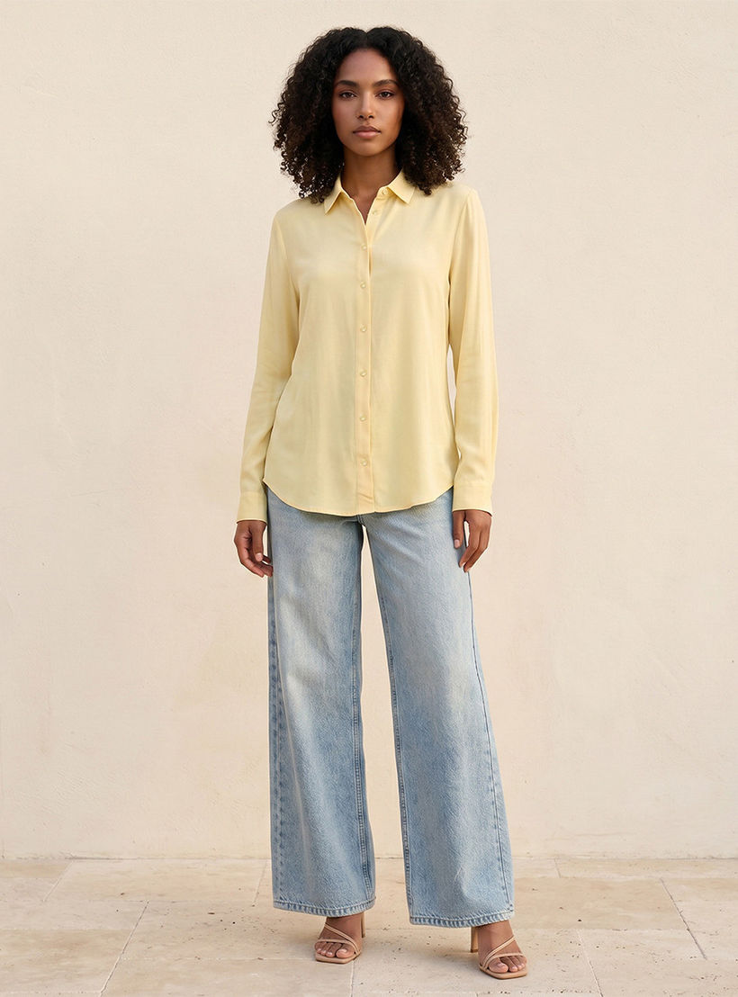 قميص فيسكوز بحواف غير متساوية من سبلاش-women-clothing-shirtsandblouses-shirts-image-3