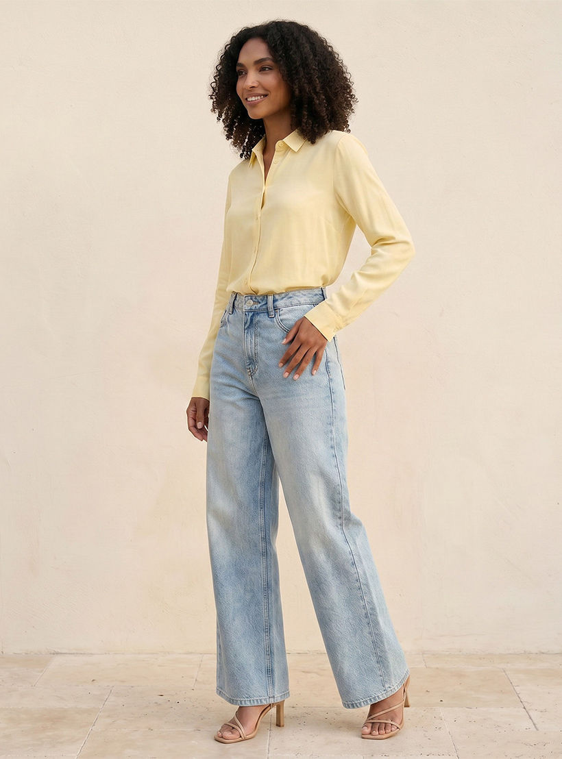 قميص فيسكوز بحواف غير متساوية من سبلاش-women-clothing-shirtsandblouses-shirts-image-5