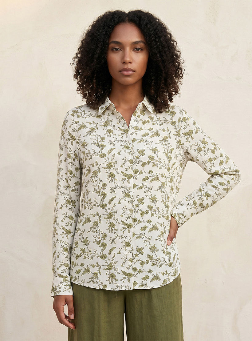قميص فيسكوز بقصة عادية وطبعات زهرية من سبلاش بيزيكس-women-clothing-shirtsandblouses-shirts-image-1