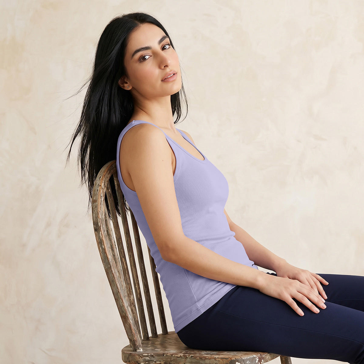 Slim Fit Tank Top with Ribbed Design-women-clothing-tshirts-image-6