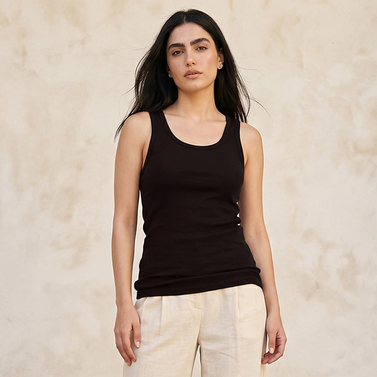 Slim Fit Tank Top with Ribbed Design-women-clothing-tshirts-image-1