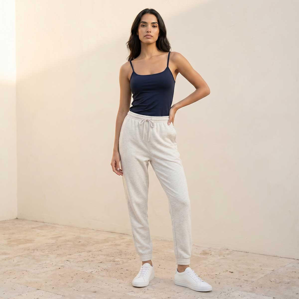 بنطلون جوجر بقصة عادية وخصر مرن من سبلاش بيسك-women-clothing-bottoms-joggers-image-3