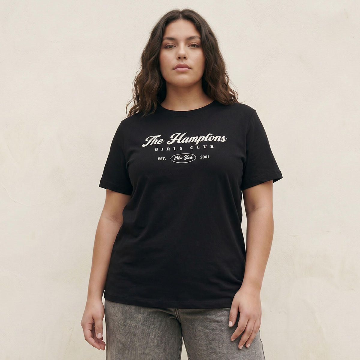 تيشيرت قطن بقصة عادية بطبعة هامبتونز من سبلاش بيسك-women-clothing-tshirts-image-1