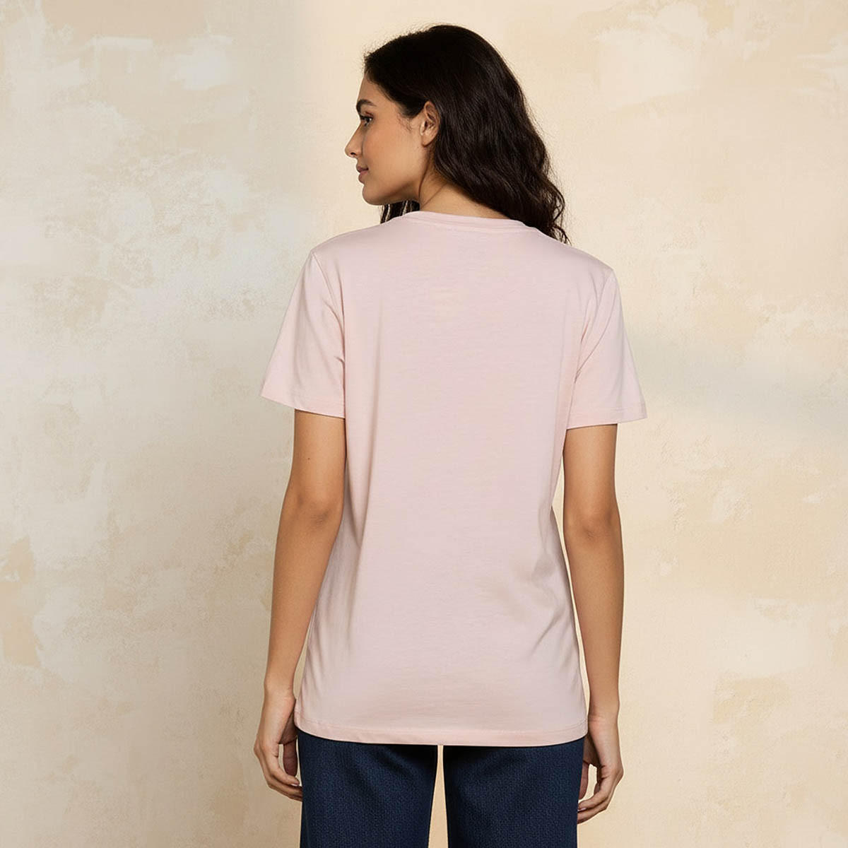 Cotton T-shirt with Slogan Print-women-clothing-tshirts-image-4
