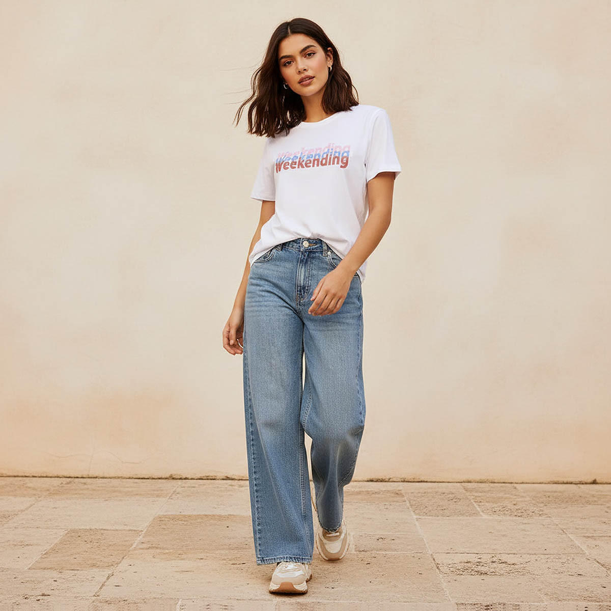 تيشيرت قطن بقصة عادية وطبعات-women-clothing-tshirts-image-3