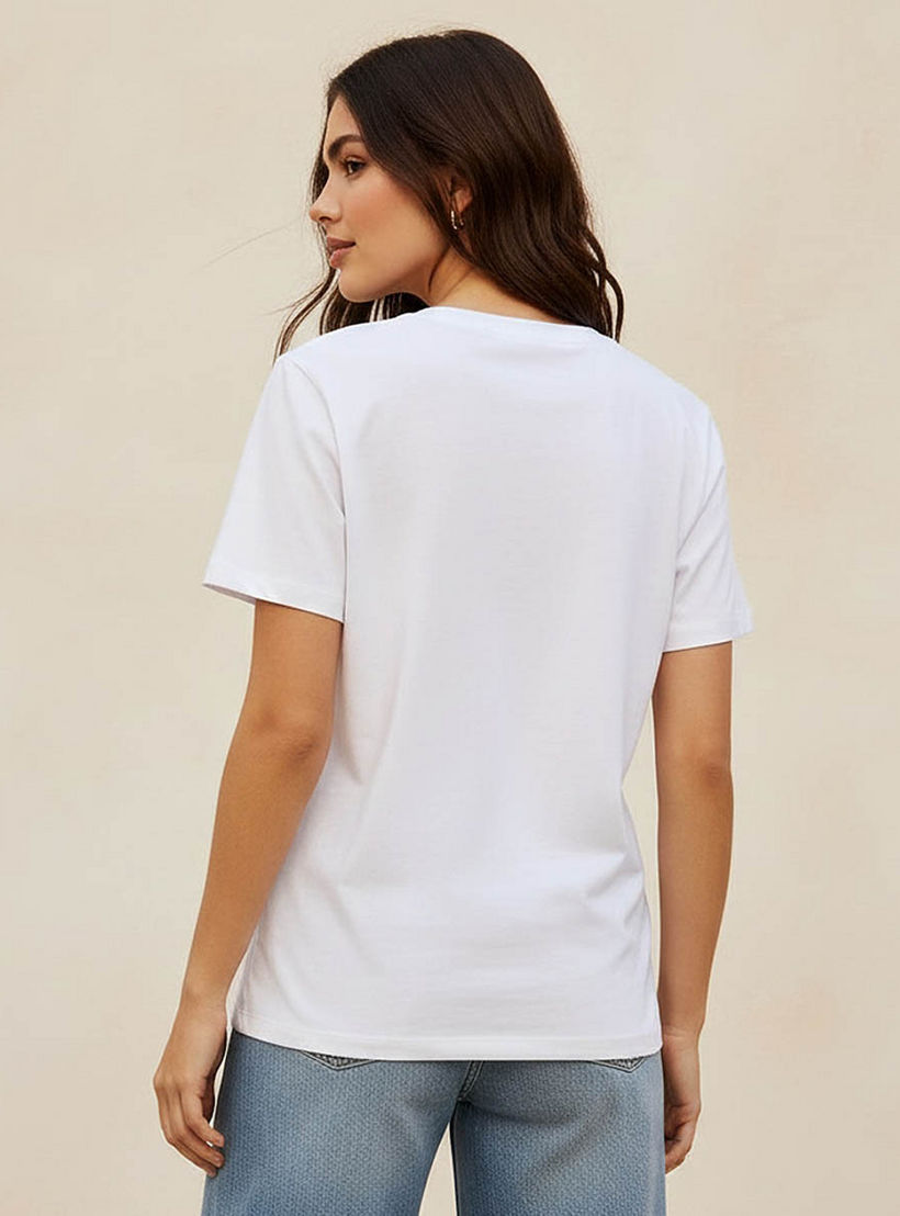 تيشيرت قطن بقصة عادية وطبعات-women-clothing-tshirts-image-4
