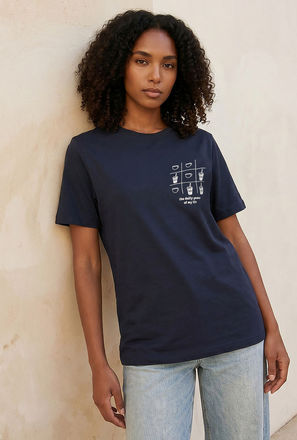 تيشيرت قطن بطبعات من أساسيات سبلاش-women-clothing-tshirts-image-1
