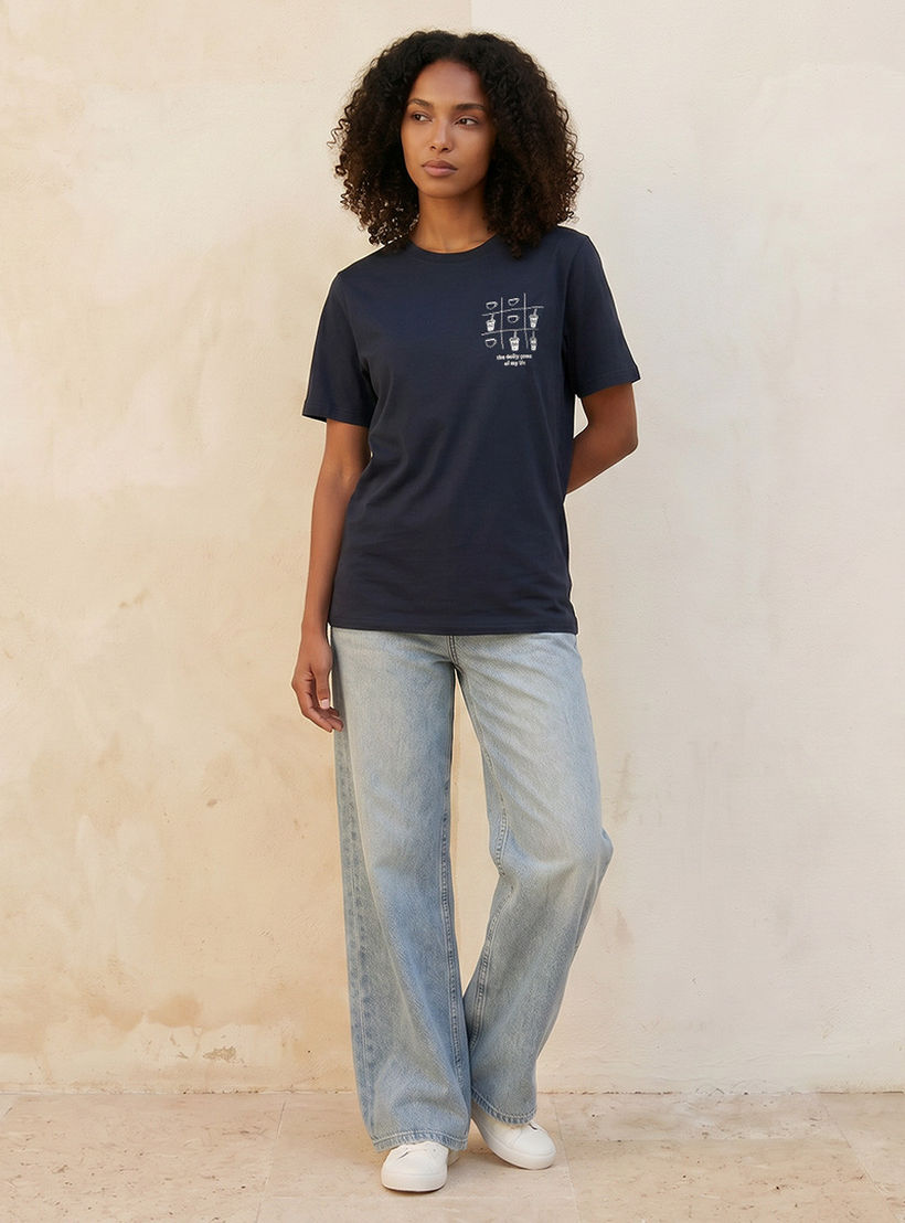 تيشيرت قطن بطبعات من أساسيات سبلاش-women-clothing-tshirts-image-3