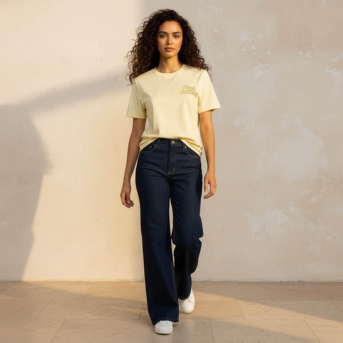 تيشيرت قطن بتطريزات شعار-women-clothing-tshirts-image-3