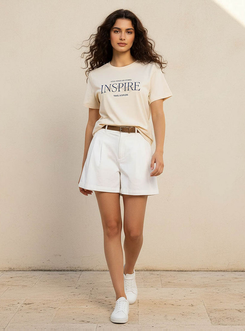 تيشيرت قطن بقصة عادية وطبعات-women-clothing-tshirts-image-3