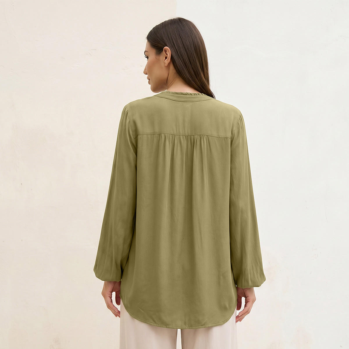 Splash Basic Viscose Top with V-neck-women-clothing-shirtsandblouses-blouses-image-4