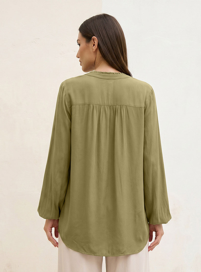Splash Basic Viscose Top with V-neck-women-clothing-shirtsandblouses-blouses-image-4