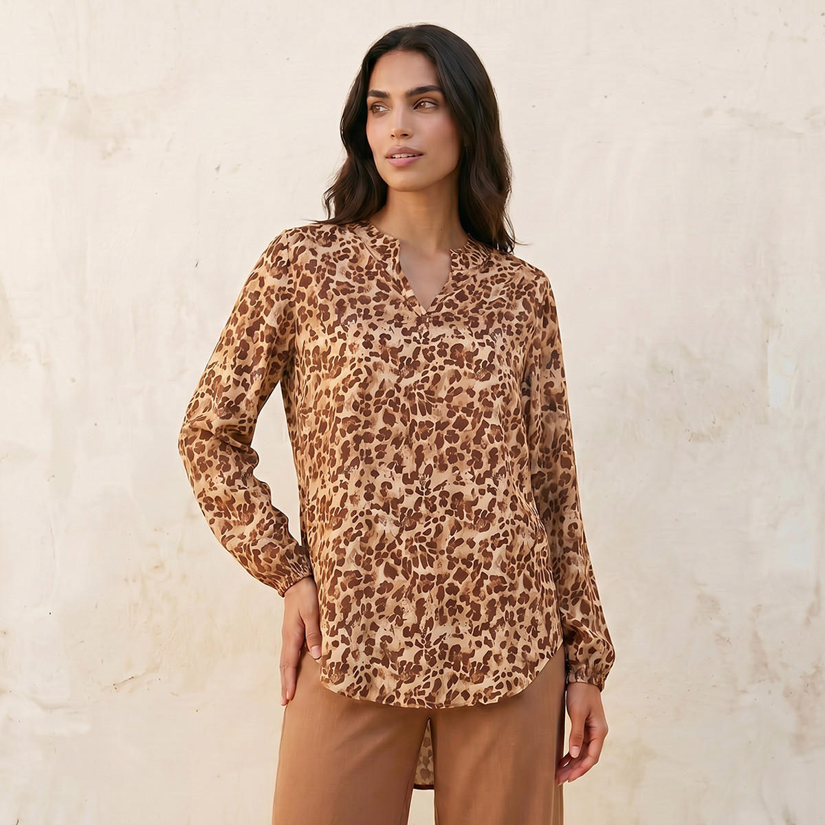 Splash Basic Viscose Top Animal Print-women-clothing-shirtsandblouses-blouses-image-1