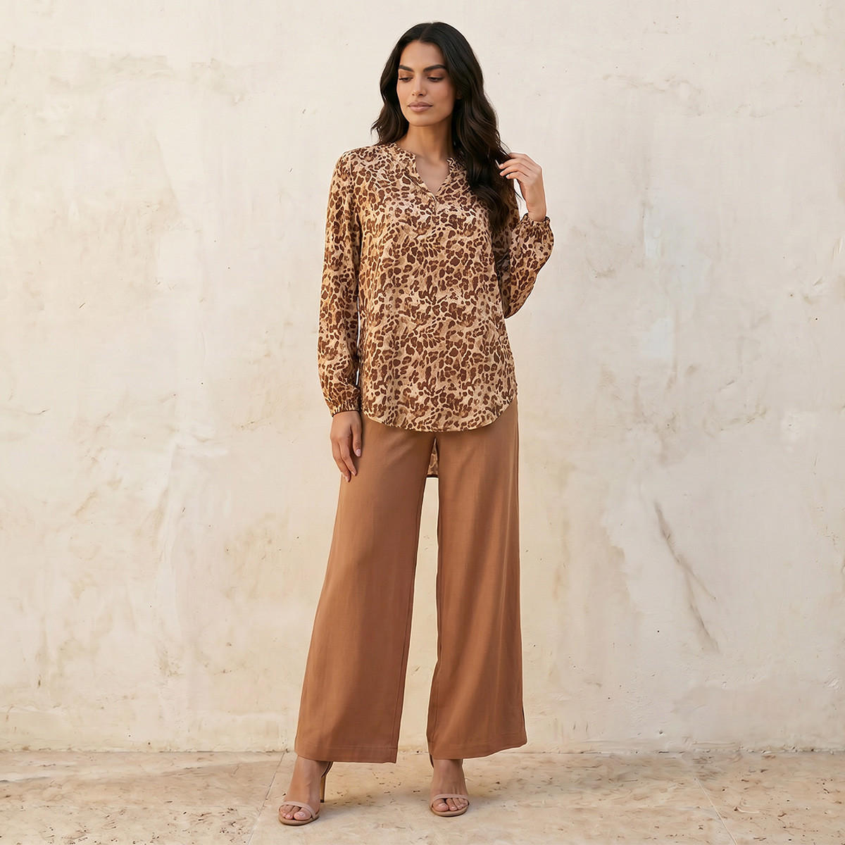 Splash Basic Viscose Top Animal Print-women-clothing-shirtsandblouses-blouses-image-3