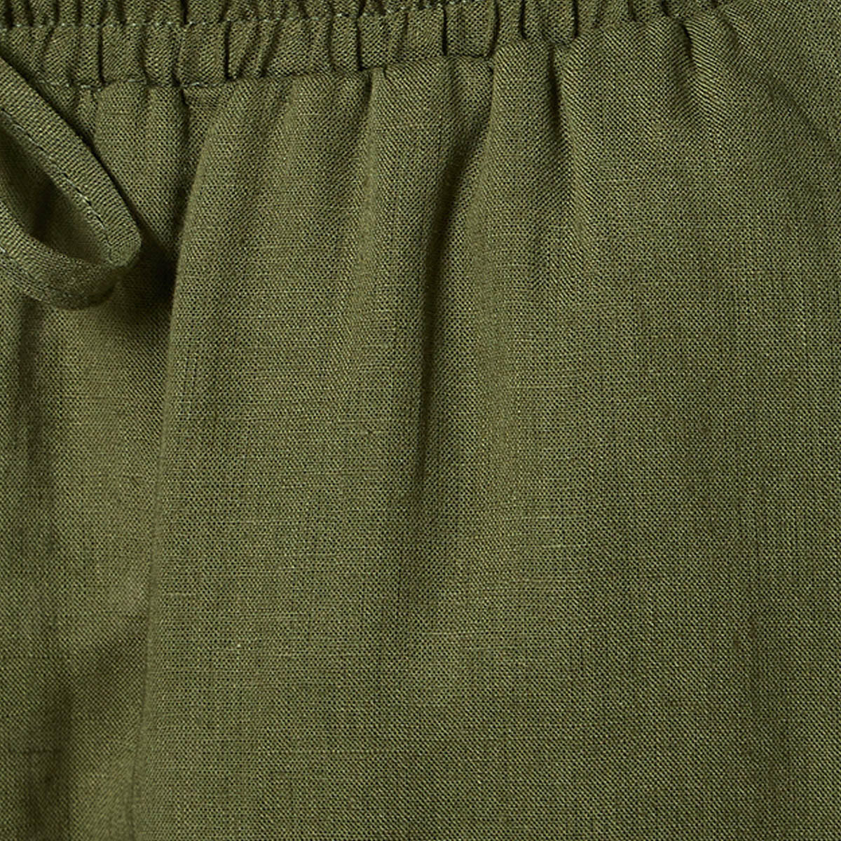 Splash Basic Wide Leg Drawstring Waist Linen Blend Pull On Pants-women-clothing-trousers-image-2