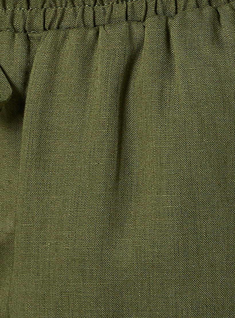 Splash Basic Wide Leg Drawstring Waist Linen Blend Pull On Pants-women-clothing-trousers-image-2