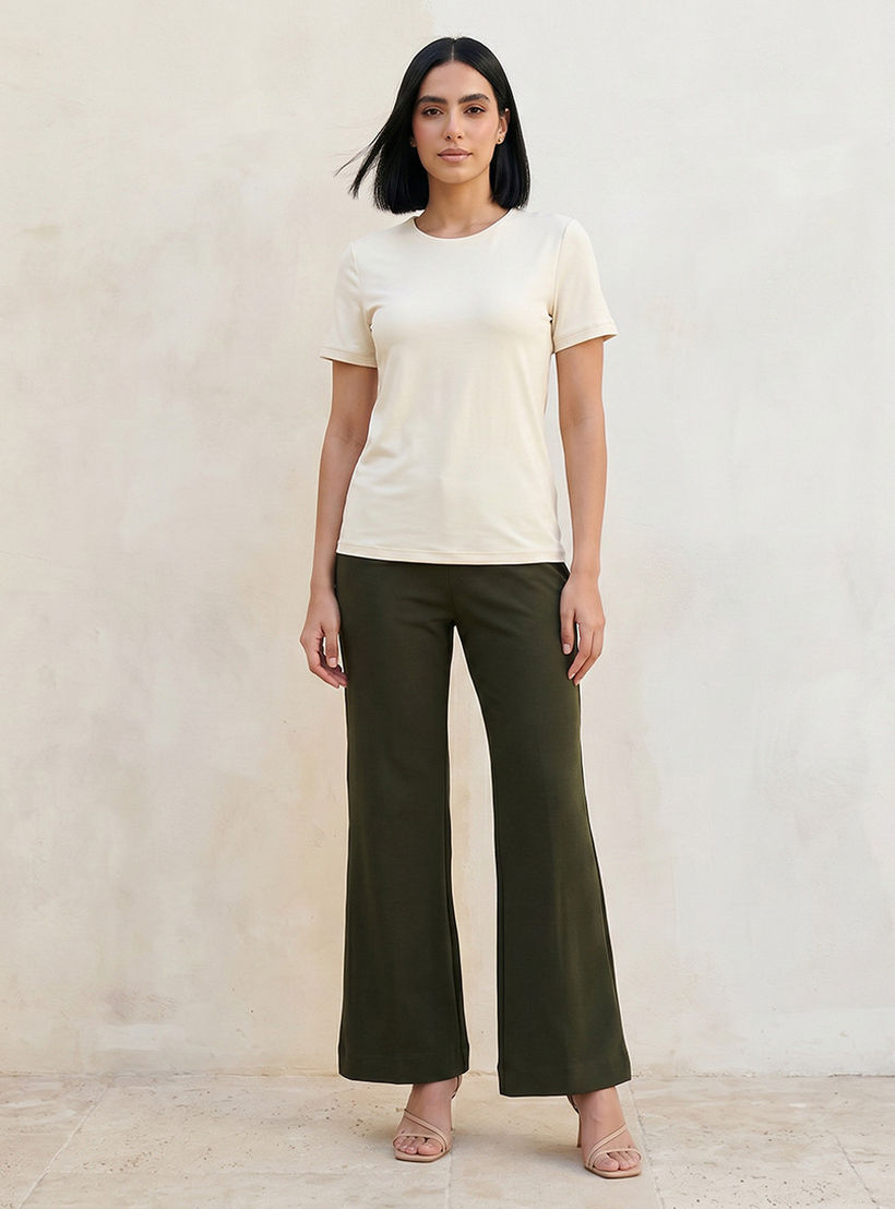 تيشيرت بقصة عادية وياقة مستديرة من سبلاش بيسك-women-clothing-tshirts-image-3