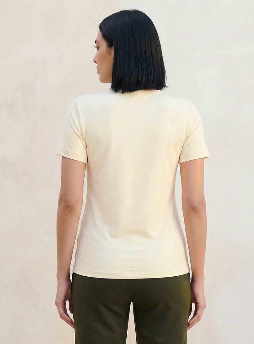 تيشيرت بقصة عادية وياقة مستديرة من سبلاش بيسك-women-clothing-tshirts-image-4