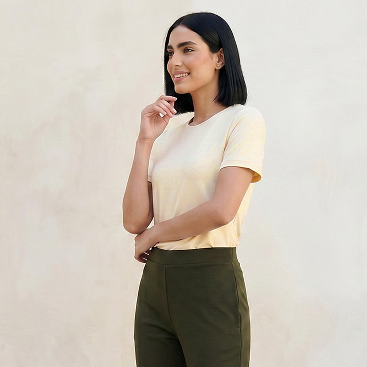 تيشيرت بقصة عادية وياقة مستديرة من سبلاش بيسك-women-clothing-tshirts-image-5