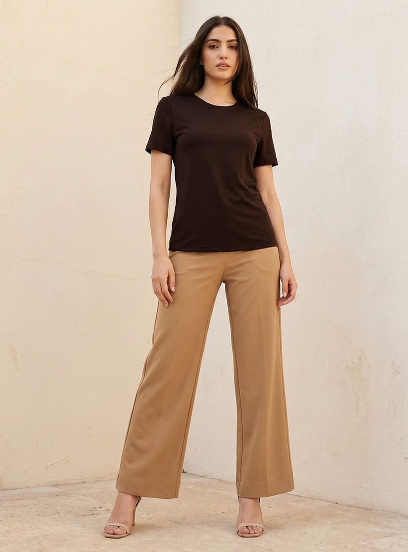 تيشيرت بقصة عادية وياقة مستديرة من سبلاش بيسك-women-clothing-tshirts-image-3