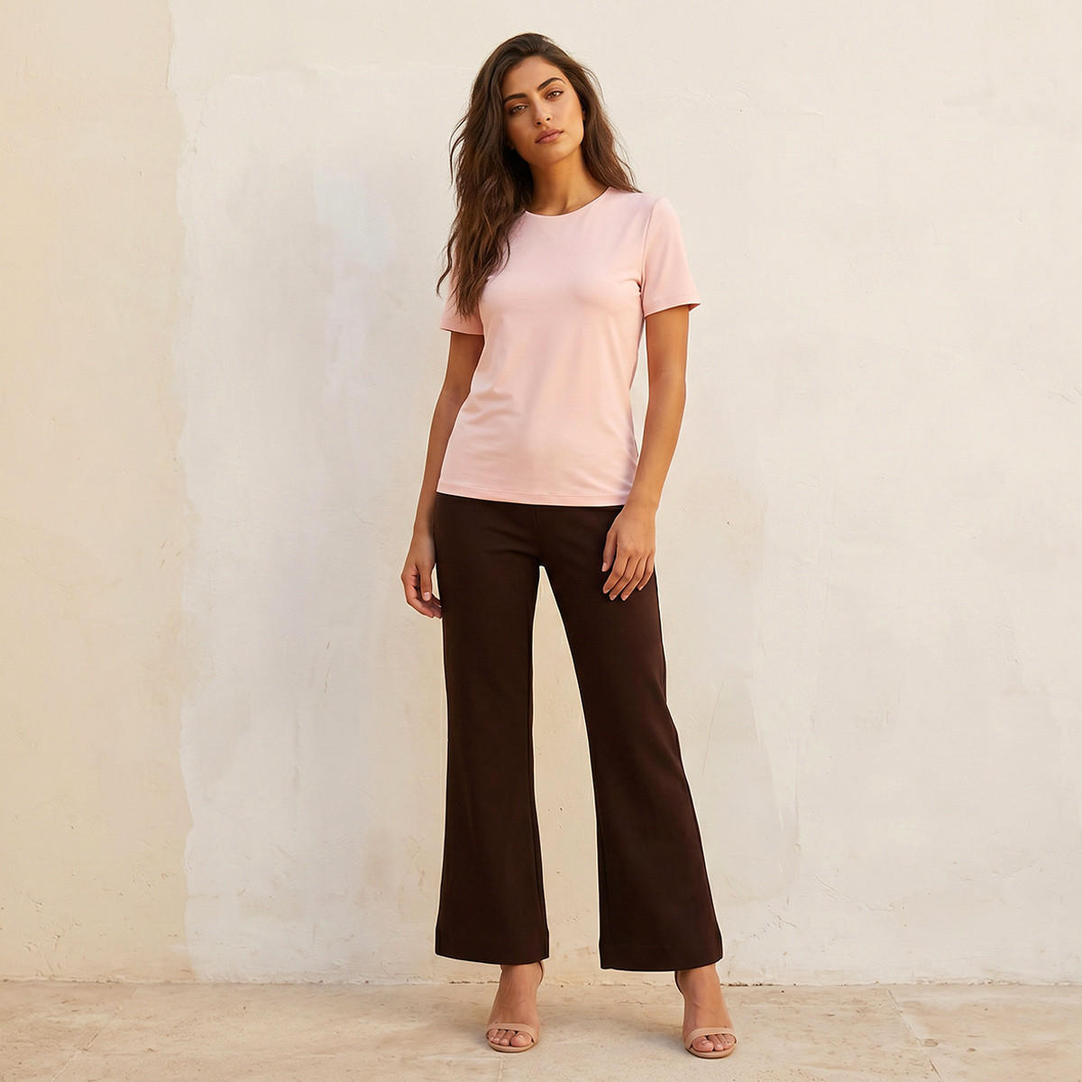 Splash Basic Regular Fit T-shirt with Round Neck-women-clothing-tshirts-image-3