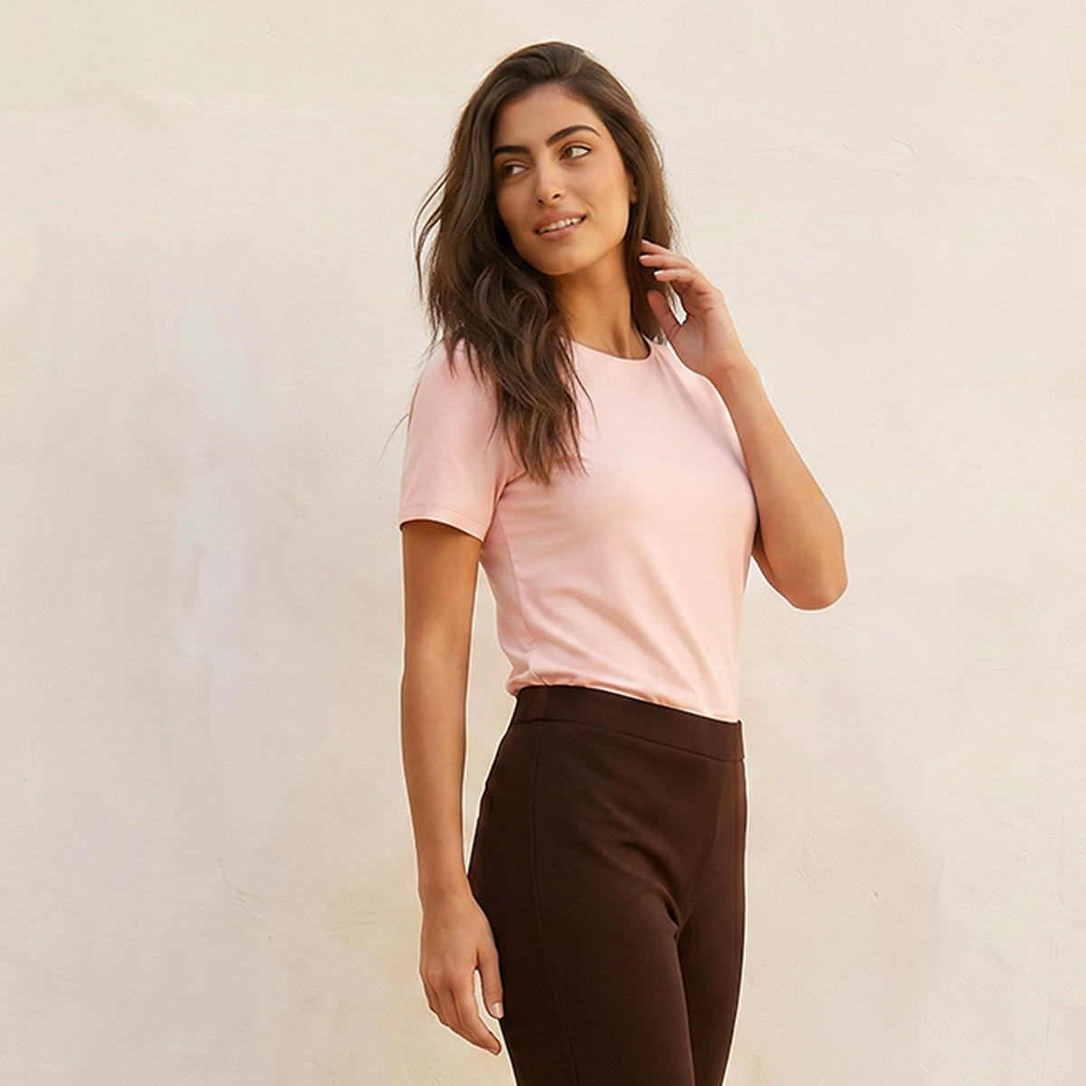 Splash Basic Regular Fit T-shirt with Round Neck-women-clothing-tshirts-image-5