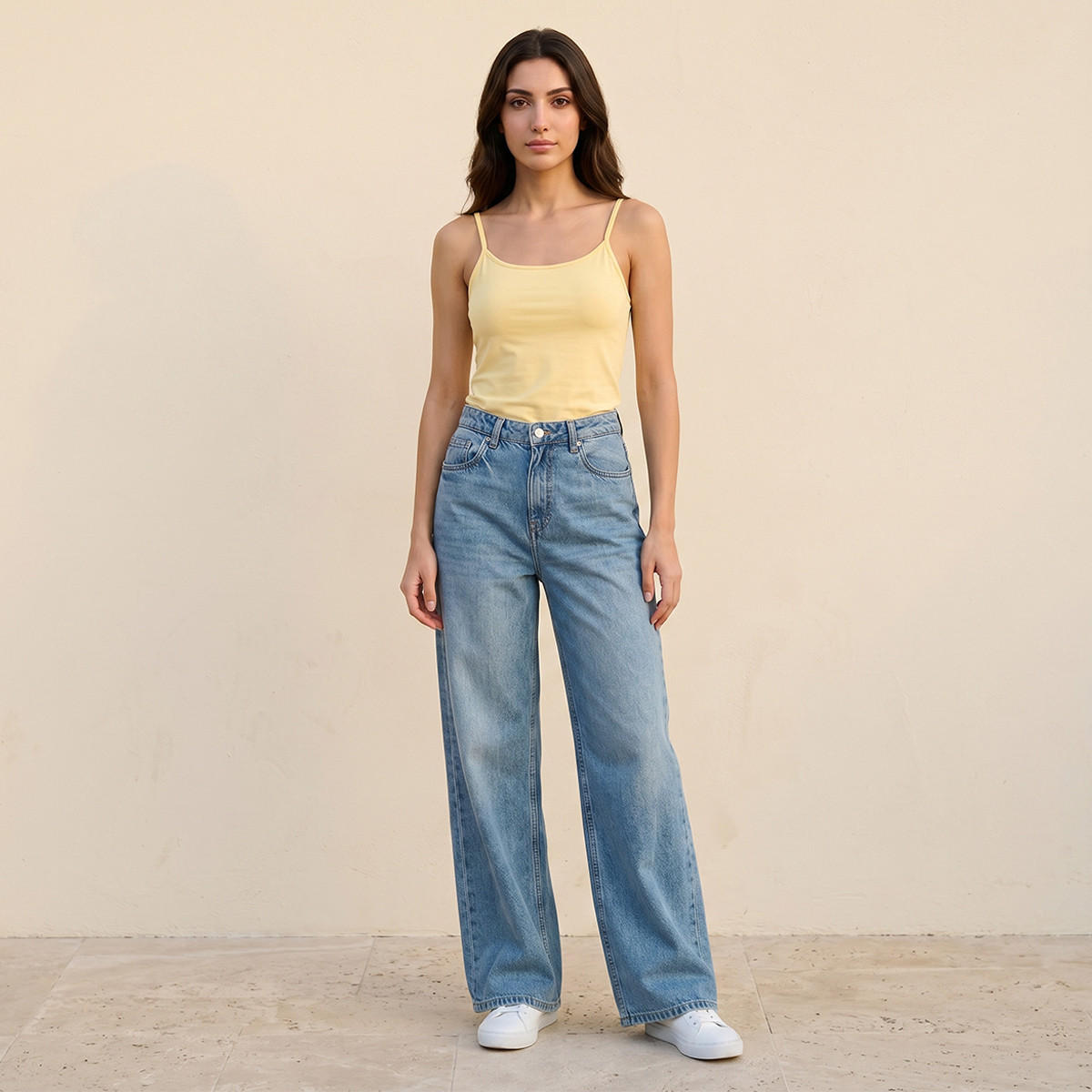 Splash Basic Slim Fit Top with Spaghetti Straps-women-clothing-tshirts-image-3